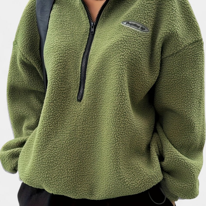 Gleame.-Truien & Vesten-Gleame Sweater - Casual trui met ritssluiting en lange mouwen