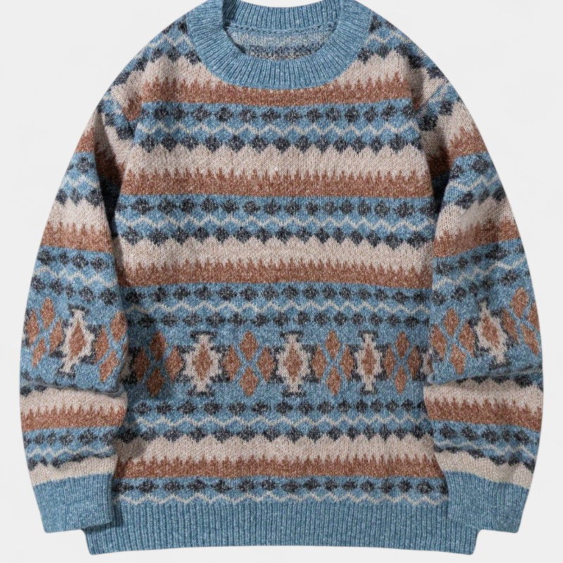 Gleame.-Truien & Vesten-Gleame Trui - Casual loose fit trui met kleurblokken