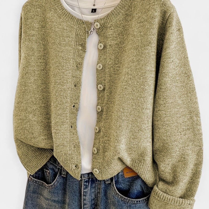 Gleame.-Truien & Vesten-Gleame Trui - Casual trui met knopen en lange mouwen