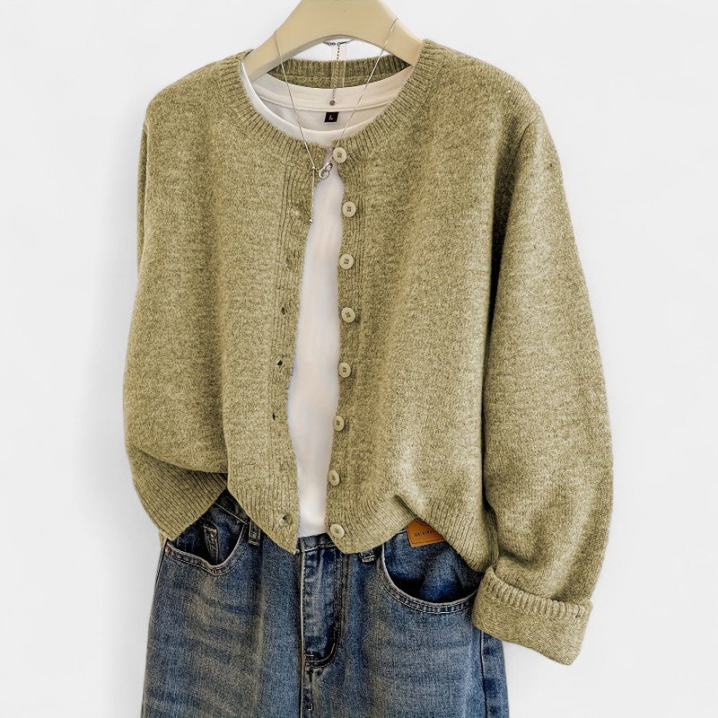 Gleame.-Truien & Vesten-Gleame Trui - Casual trui met knopen en lange mouwen