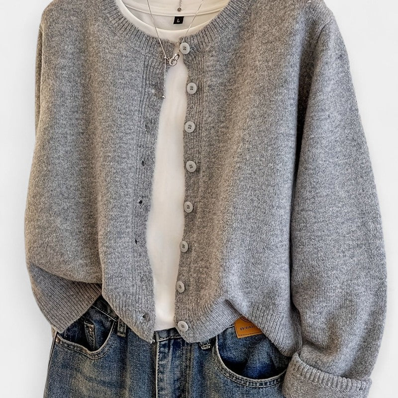 Gleame.-Truien & Vesten-Gleame Trui - Casual trui met knopen en lange mouwen