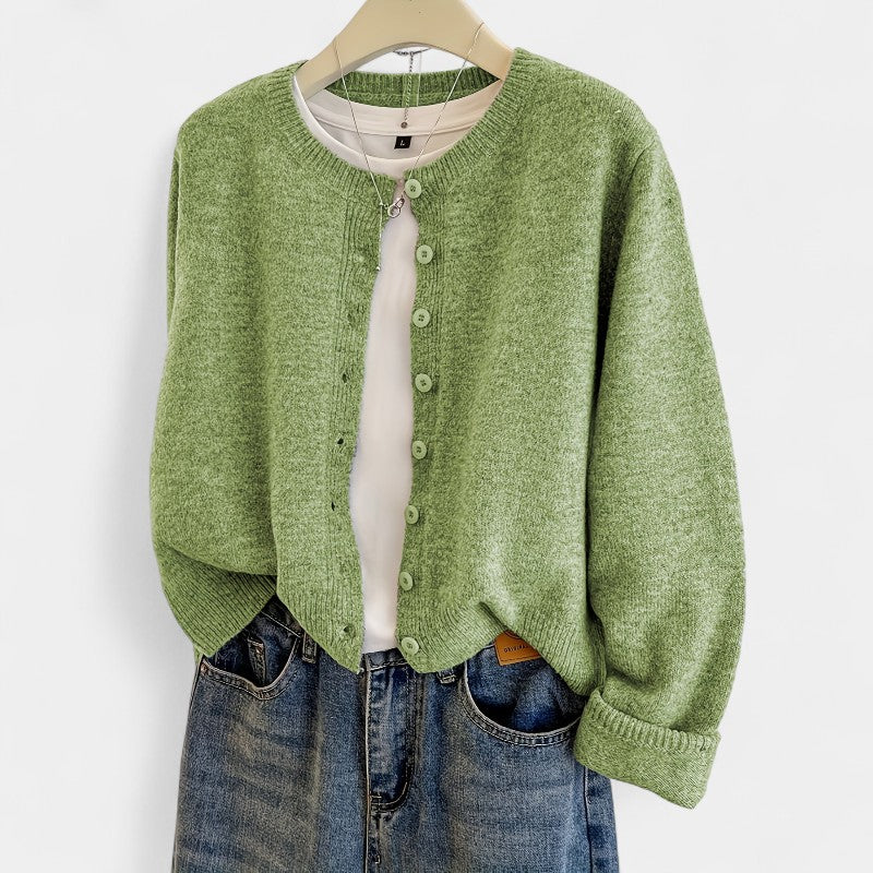 Gleame.-Truien & Vesten-Gleame Trui - Casual trui met knopen en lange mouwen