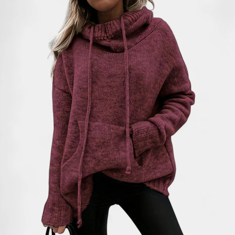 Gleame.-Truien & Vesten-Gleame Trui - Comfortabele pullover met colkraag en trekkoorden