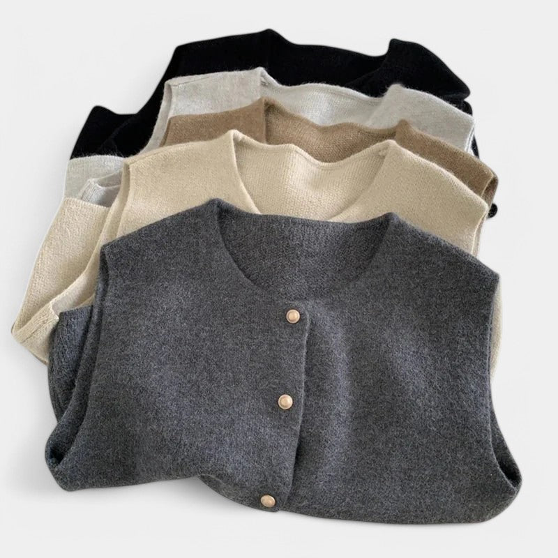 Gleame.-Truien & Vesten-Gleame Vest - Elegante gebreide mouwloze herfsttop voor dames