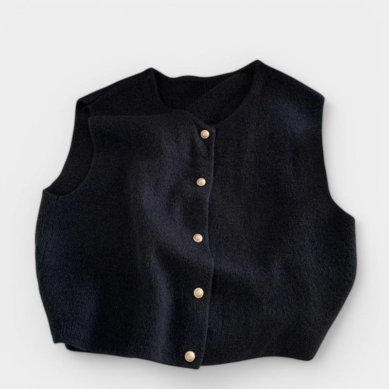 Gleame.-Truien & Vesten-Gleame Vest - Elegante gebreide mouwloze herfsttop voor dames