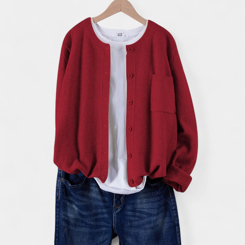 Gleame.-Truien & Vesten-Gleame cardigan - casual gebreide cardigan met knopen en lange mouwen