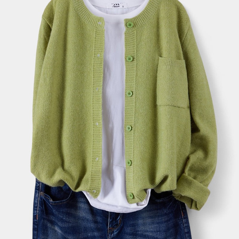 Gleame.-Truien & Vesten-Gleame cardigan - casual gebreide cardigan met knopen en lange mouwen