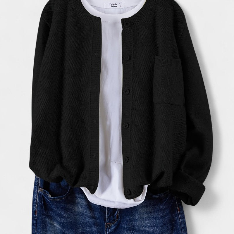 Gleame.-Truien & Vesten-Gleame cardigan - casual gebreide cardigan met knopen en lange mouwen