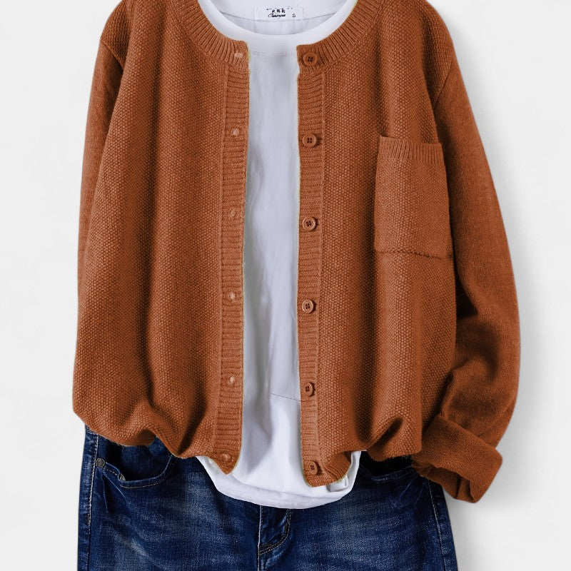 Gleame.-Truien & Vesten-Gleame cardigan - casual gebreide cardigan met knopen en lange mouwen