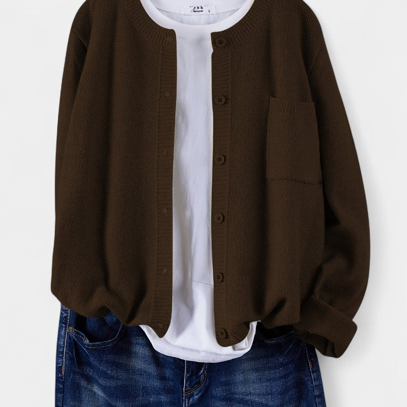 Gleame.-Truien & Vesten-Gleame cardigan - casual gebreide cardigan met knopen en lange mouwen