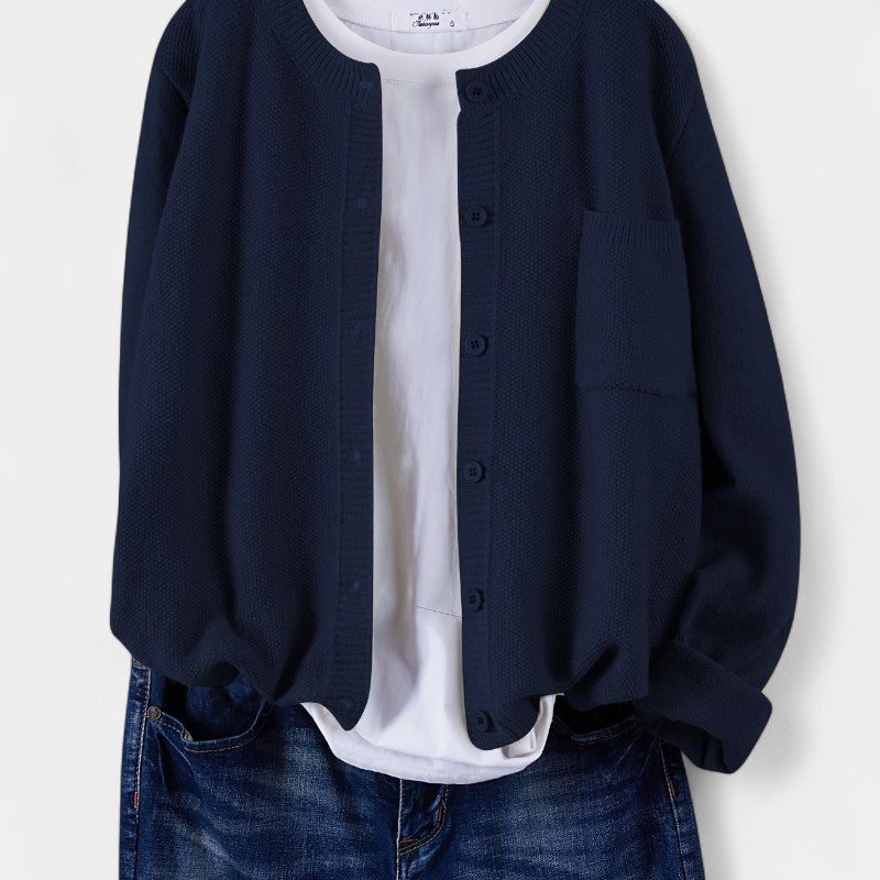 Gleame.-Truien & Vesten-Gleame cardigan - casual gebreide cardigan met knopen en lange mouwen