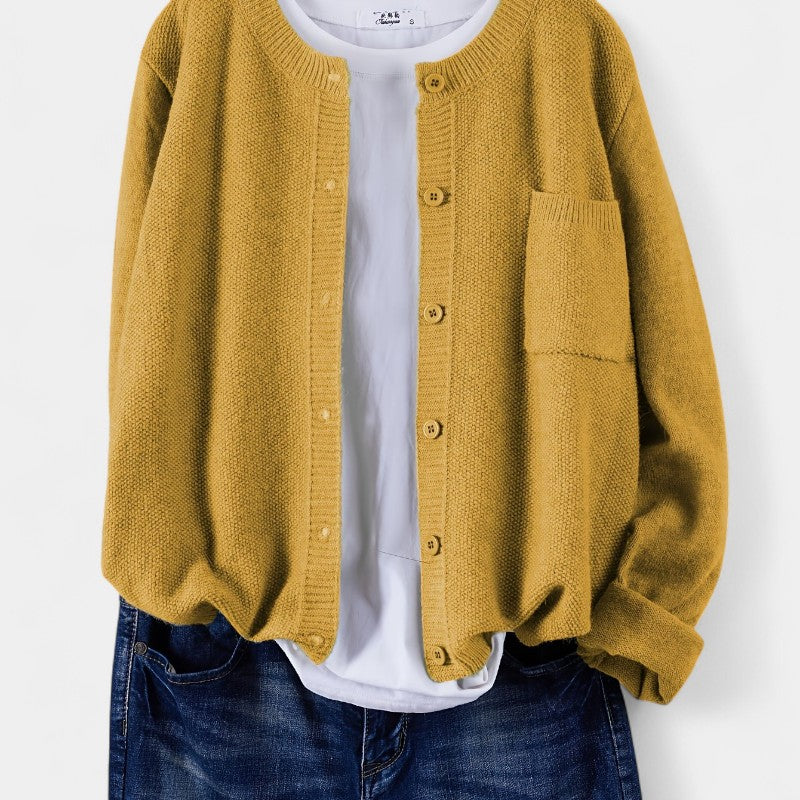 Gleame.-Truien & Vesten-Gleame cardigan - casual gebreide cardigan met knopen en lange mouwen