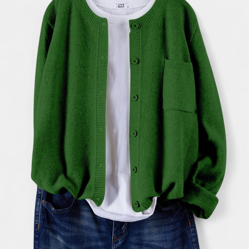 Gleame.-Truien & Vesten-Gleame cardigan - casual gebreide cardigan met knopen en lange mouwen