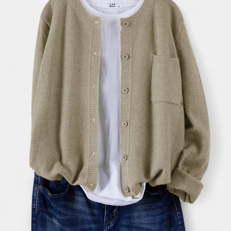 Gleame.-Truien & Vesten-Gleame cardigan - casual gebreide cardigan met knopen en lange mouwen