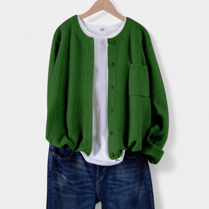 Gleame.-Truien & Vesten-Gleame cardigan - casual gebreide cardigan met knopen en lange mouwen
