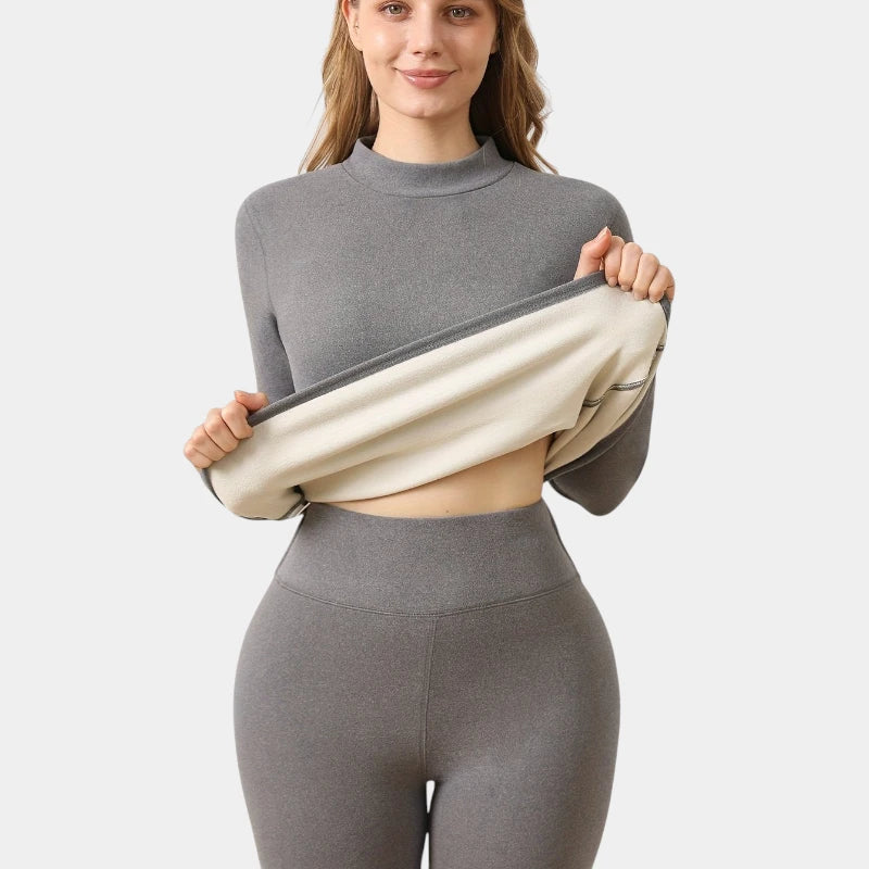 Gleame.-Truien & Vesten-Gleame set - hoge hals comfortabel top lange mouw en broek