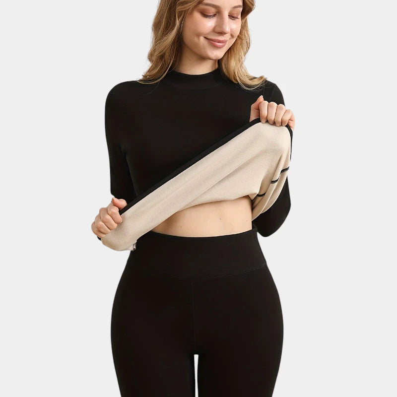 Gleame.-Truien & Vesten-Gleame set - hoge hals comfortabel top lange mouw en broek