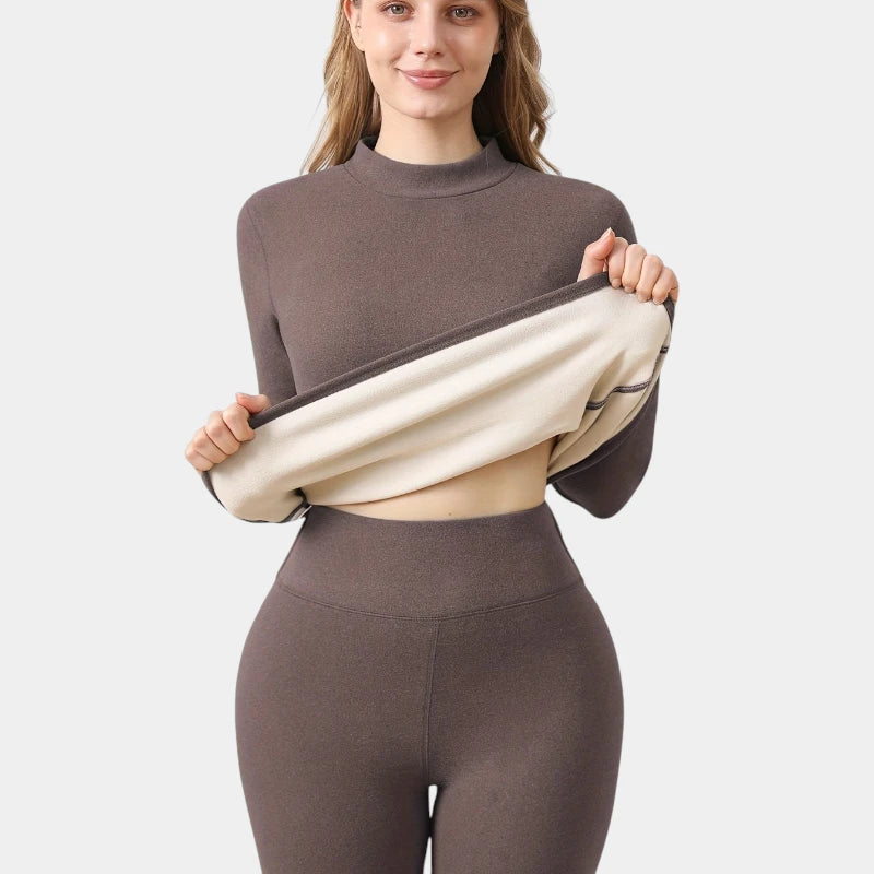 Gleame.-Truien & Vesten-Gleame set - hoge hals comfortabel top lange mouw en broek