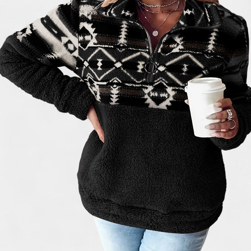 Gleame.-Truien & Vesten-Gleame sweatshirt - casual dames trui met lange mouwen en geometrisch patroon