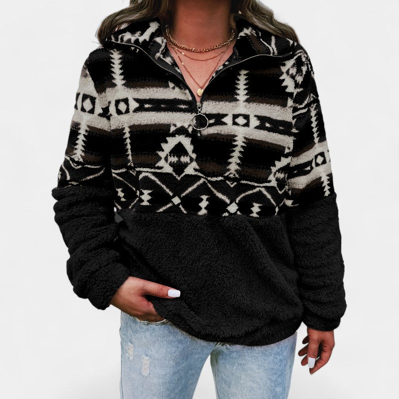 Gleame.-Truien & Vesten-Gleame sweatshirt - casual dames trui met lange mouwen en geometrisch patroon