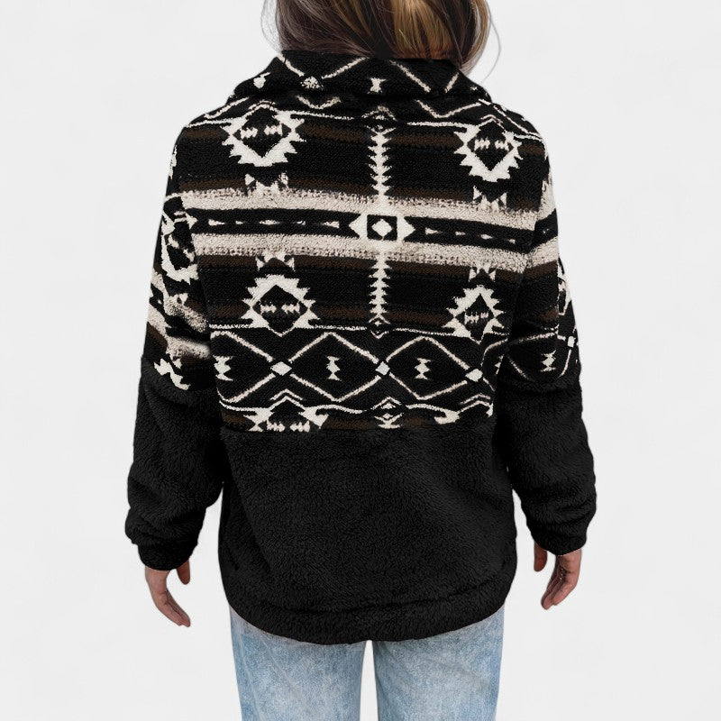 Gleame.-Truien & Vesten-Gleame sweatshirt - casual dames trui met lange mouwen en geometrisch patroon