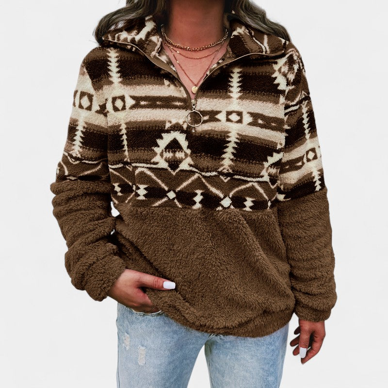 Gleame.-Truien & Vesten-Gleame sweatshirt - casual dames trui met lange mouwen en geometrisch patroon