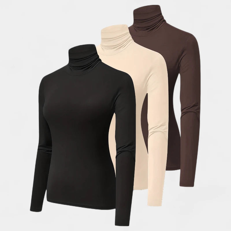 Gleame.-Truien & Vesten-Gleame top - casual dames shirt met col en lange mouwen voor lente en herfst