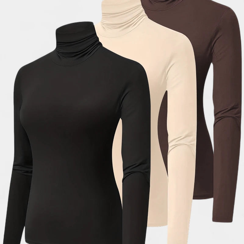 Gleame.-Truien & Vesten-Gleame top - casual dames shirt met col en lange mouwen voor lente en herfst