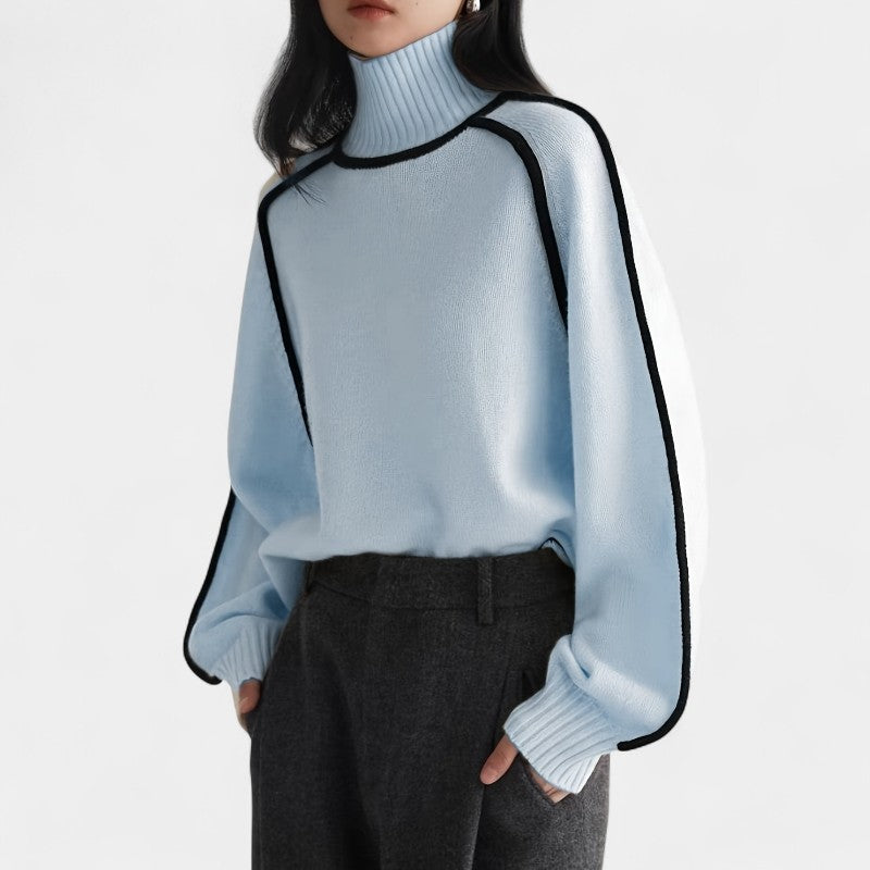 Gleame.-Truien & Vesten-Gleame trui - casual trui met lange mouwen en ronde hals in kleurblokdesign