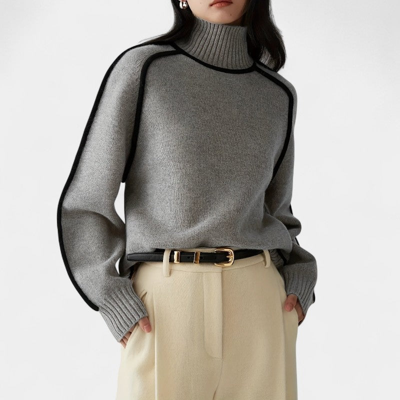 Gleame.-Truien & Vesten-Gleame trui - casual trui met lange mouwen en ronde hals in kleurblokdesign