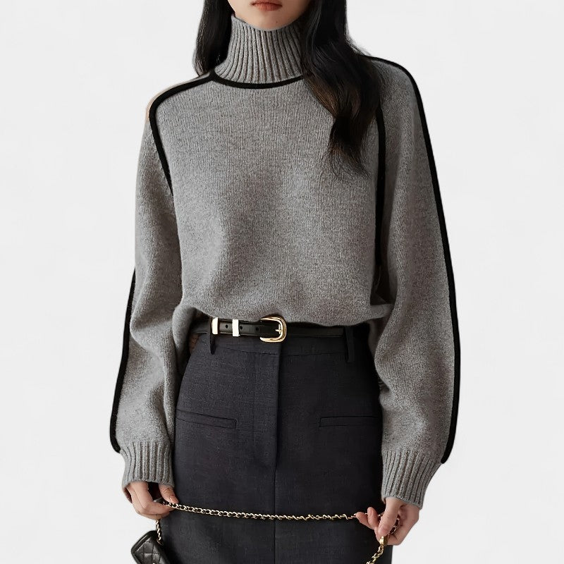 Gleame.-Truien & Vesten-Gleame trui - casual trui met lange mouwen en ronde hals in kleurblokdesign