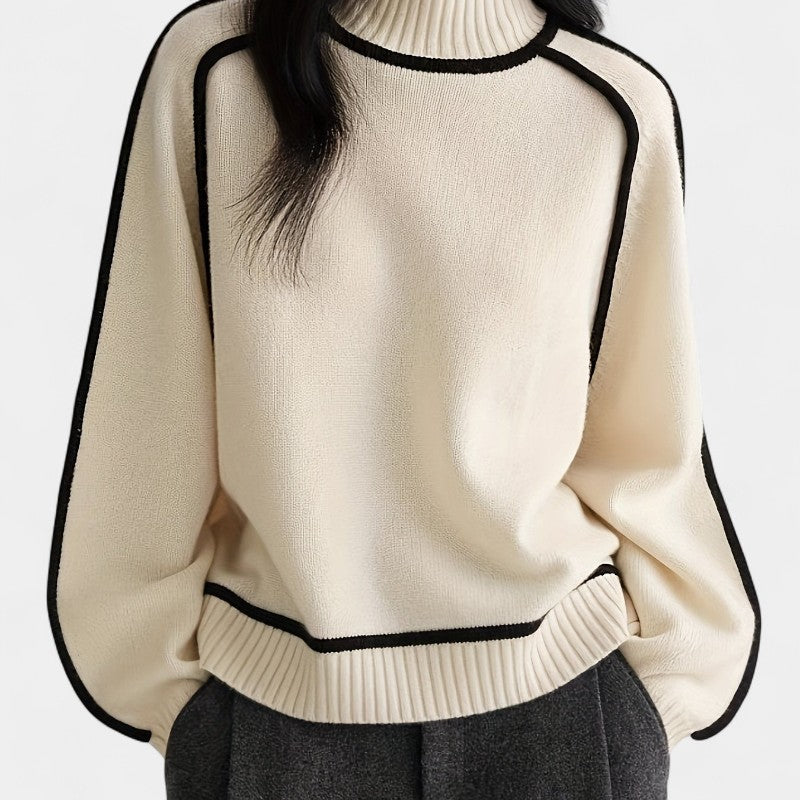 Gleame.-Truien & Vesten-Gleame trui - casual trui met lange mouwen en ronde hals in kleurblokdesign