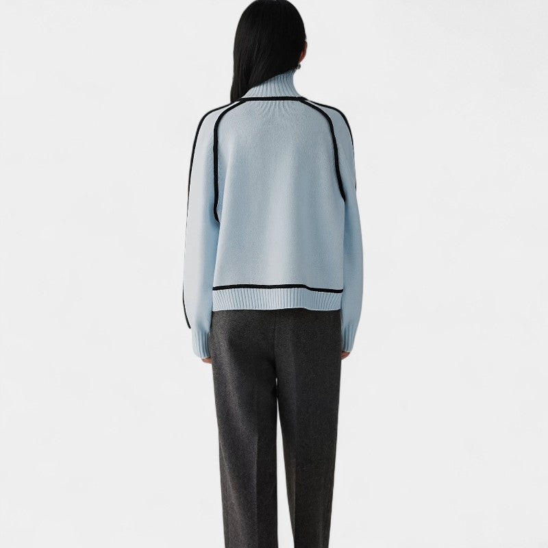 Gleame.-Truien & Vesten-Gleame trui - casual trui met lange mouwen en ronde hals in kleurblokdesign