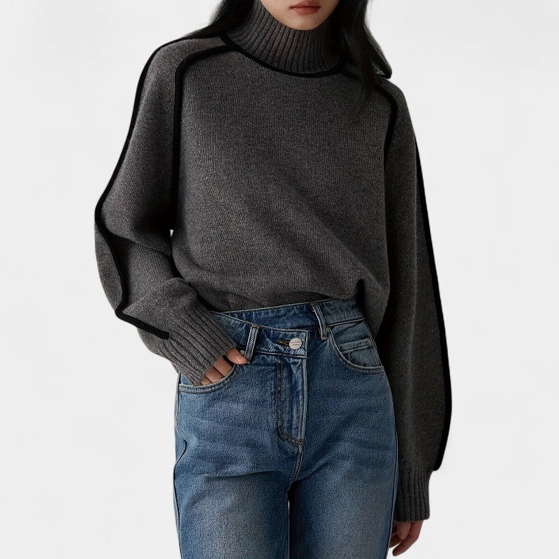 Gleame.-Truien & Vesten-Gleame trui - casual trui met lange mouwen en ronde hals in kleurblokdesign