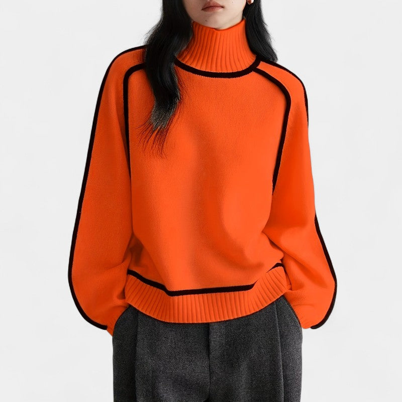 Gleame.-Truien & Vesten-Gleame trui - casual trui met lange mouwen en ronde hals in kleurblokdesign