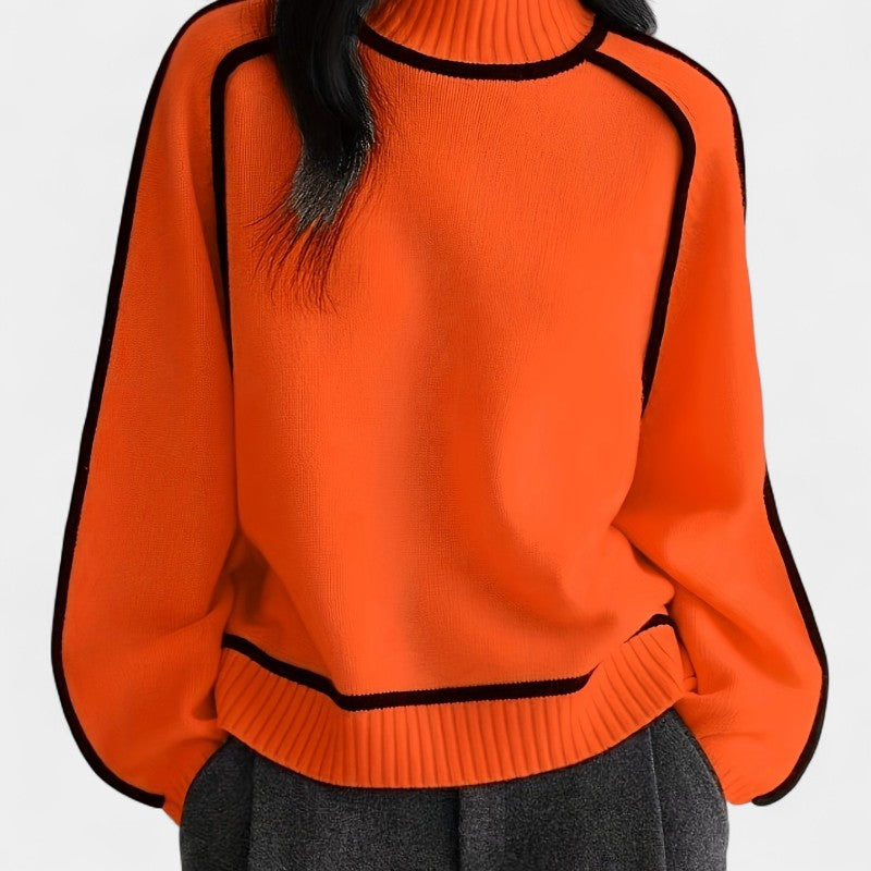 Gleame.-Truien & Vesten-Gleame trui - casual trui met lange mouwen en ronde hals in kleurblokdesign