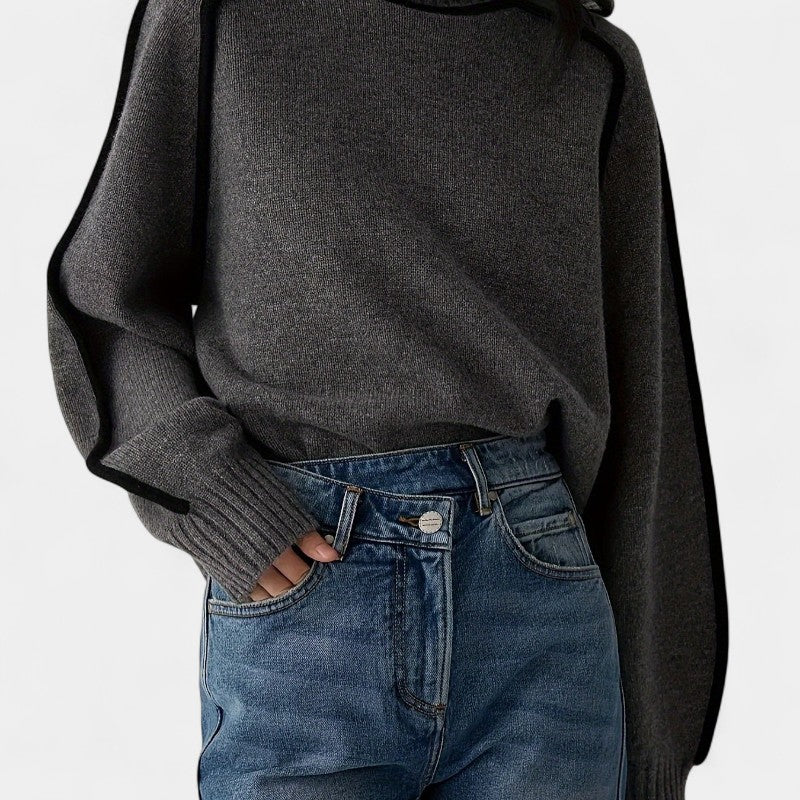 Gleame.-Truien & Vesten-Gleame trui - casual trui met lange mouwen en ronde hals in kleurblokdesign