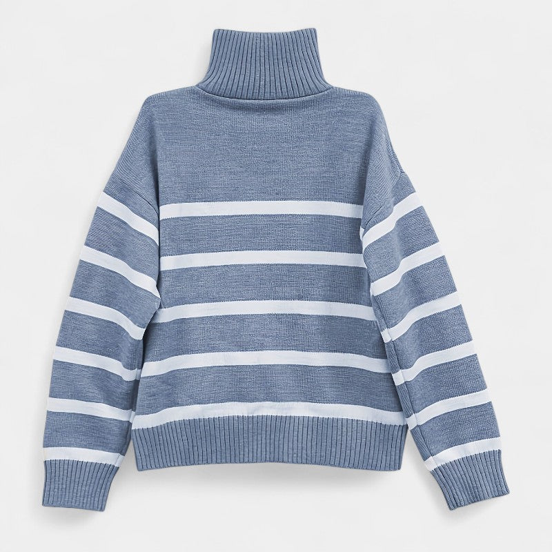 Gleame.-Truien & Vesten-Gleame trui - casual trui met ritssluiting en strepen