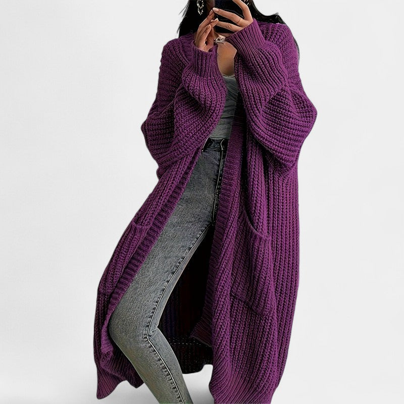 Gleame.-Truien & Vesten-Gleame vest - casual lang openvallend vest met lange mouwen