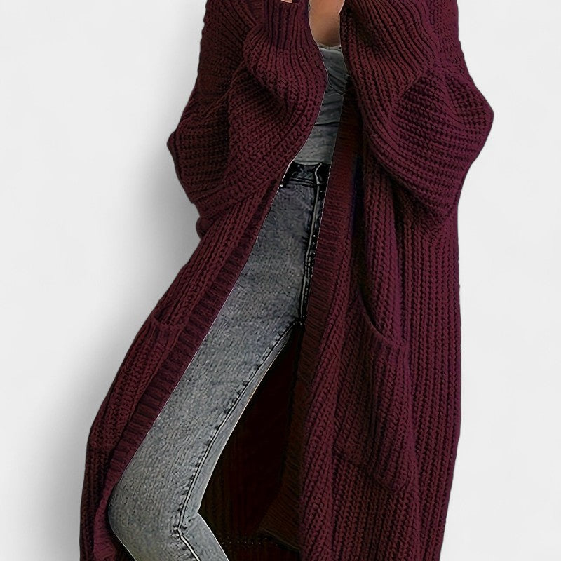 Gleame.-Truien & Vesten-Gleame vest - casual lang openvallend vest met lange mouwen