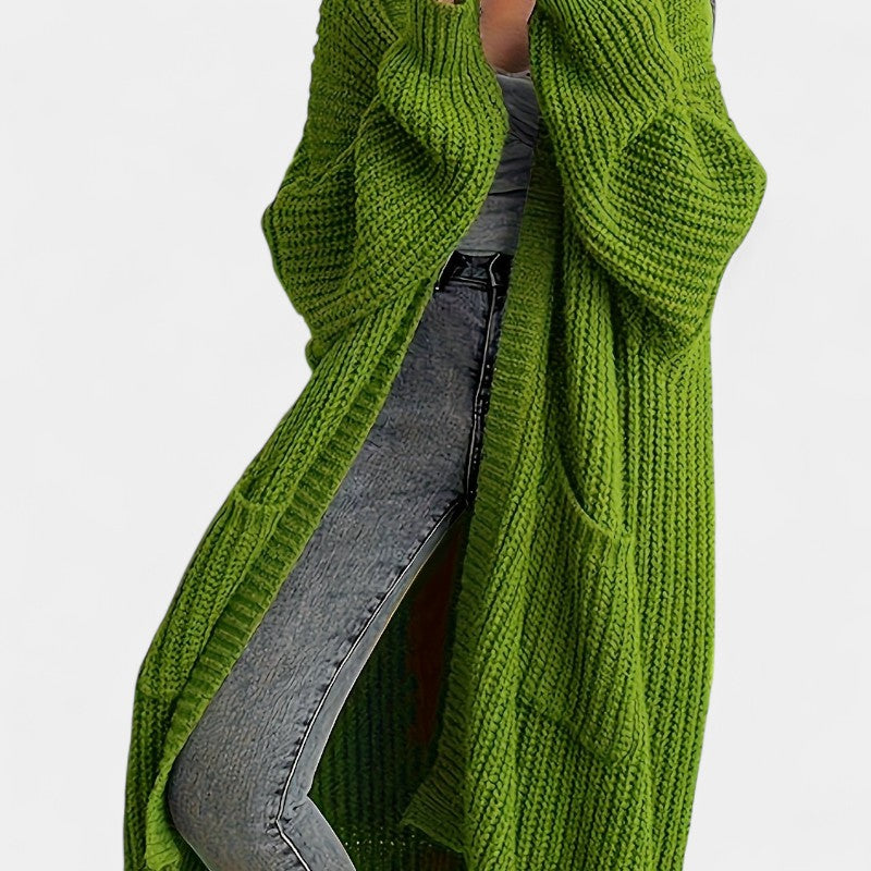 Gleame.-Truien & Vesten-Gleame vest - casual lang openvallend vest met lange mouwen
