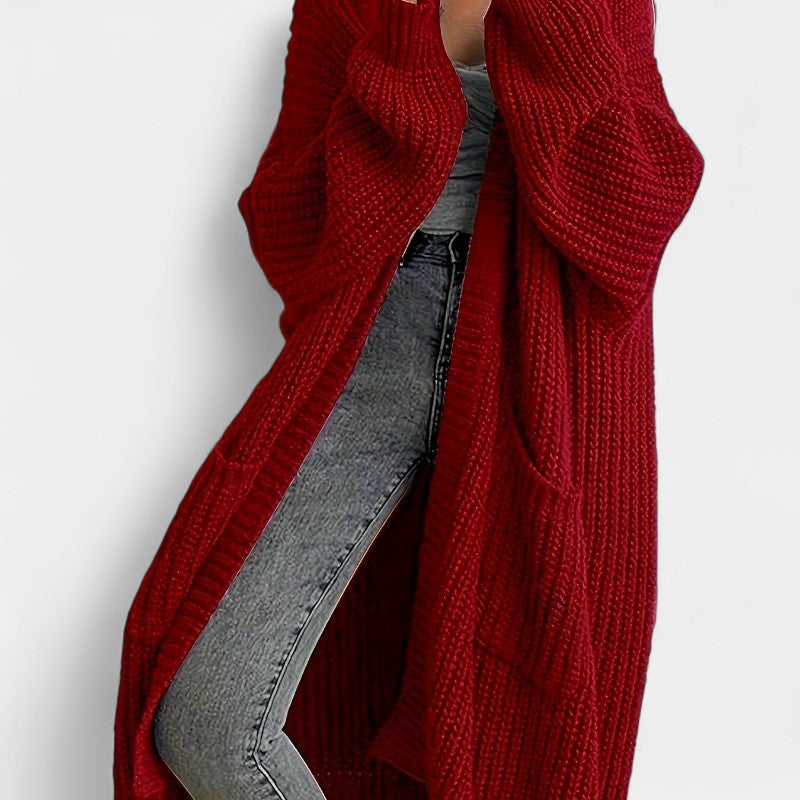 Gleame.-Truien & Vesten-Gleame vest - casual lang openvallend vest met lange mouwen