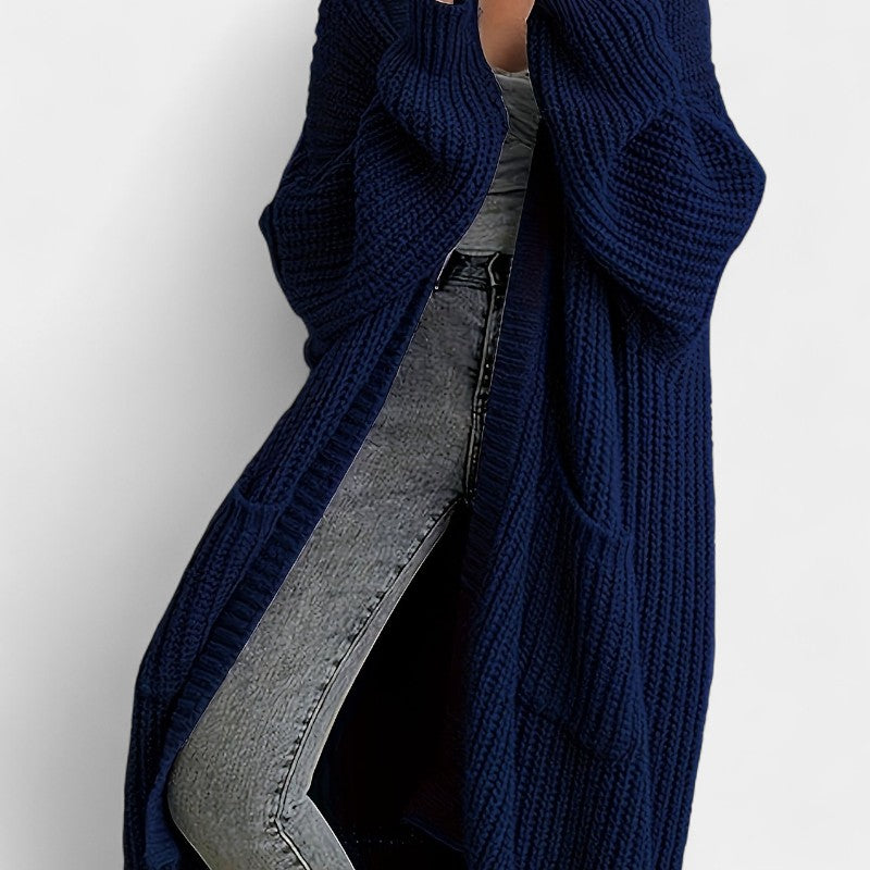 Gleame.-Truien & Vesten-Gleame vest - casual lang openvallend vest met lange mouwen