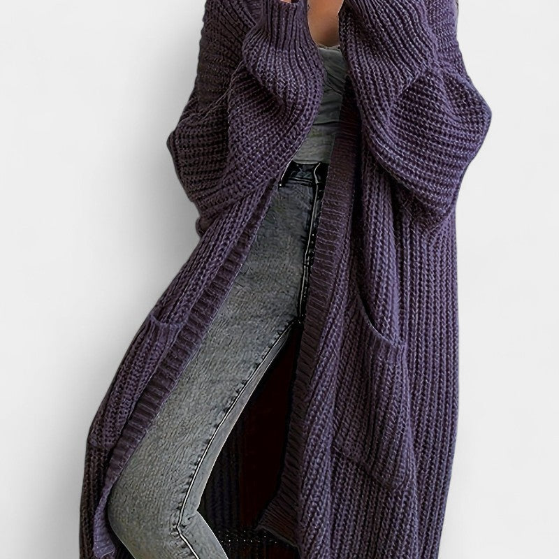 Gleame.-Truien & Vesten-Gleame vest - casual lang openvallend vest met lange mouwen