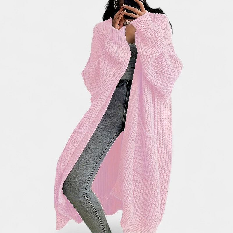 Gleame.-Truien & Vesten-Gleame vest - casual lang openvallend vest met lange mouwen