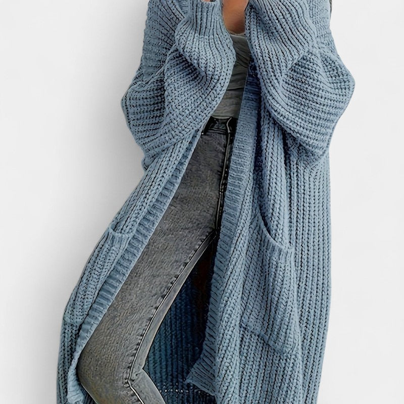 Gleame.-Truien & Vesten-Gleame vest - casual lang openvallend vest met lange mouwen