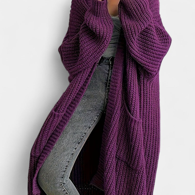 Gleame.-Truien & Vesten-Gleame vest - casual lang openvallend vest met lange mouwen