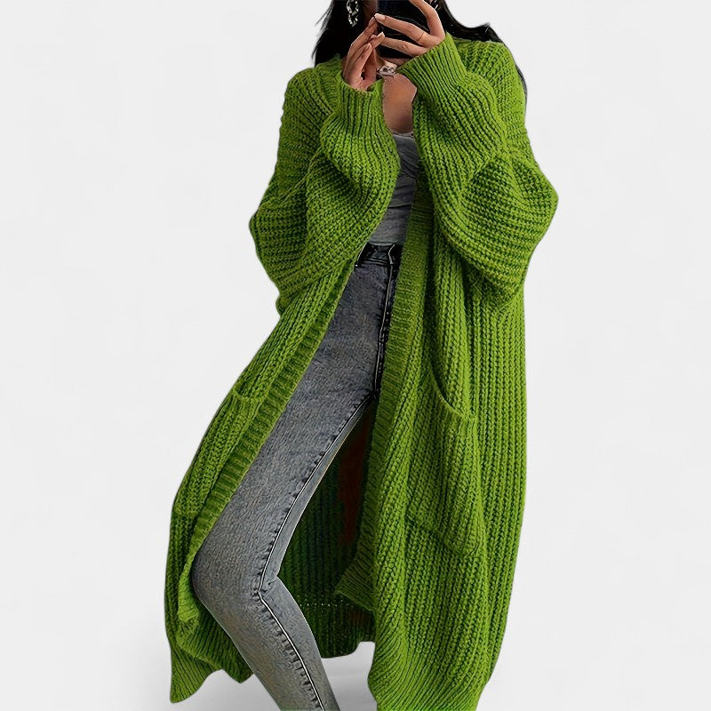 Gleame.-Truien & Vesten-Gleame vest - casual lang openvallend vest met lange mouwen