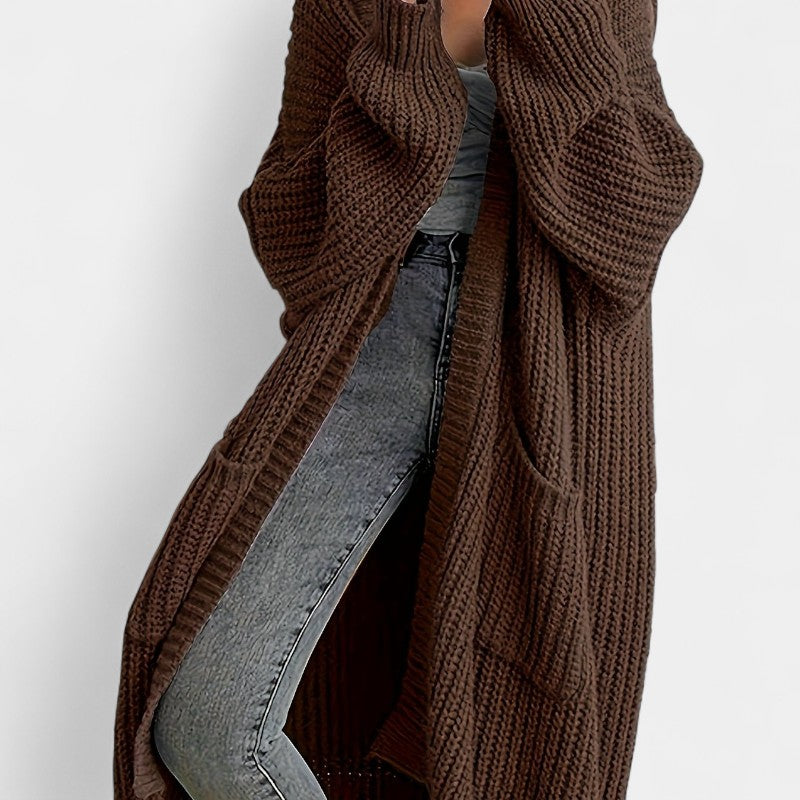 Gleame.-Truien & Vesten-Gleame vest - casual lang openvallend vest met lange mouwen