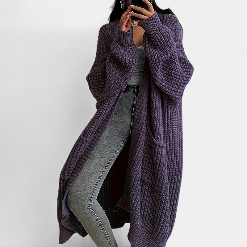 Gleame.-Truien & Vesten-Gleame vest - casual lang openvallend vest met lange mouwen